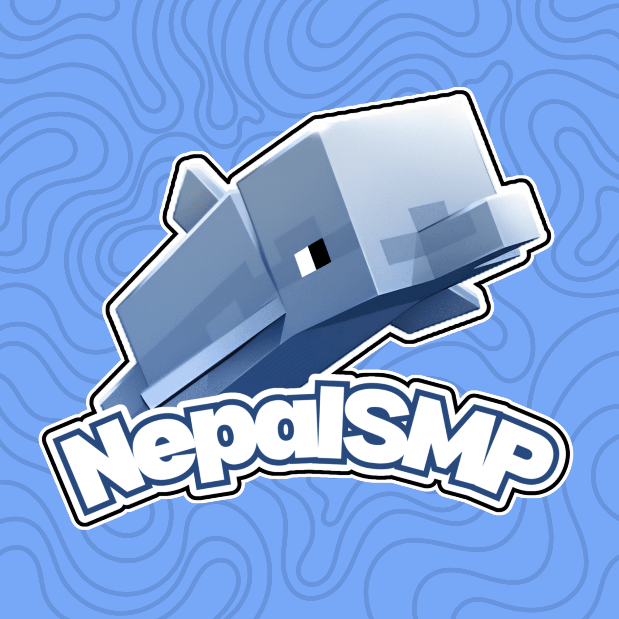 Logo Nepal SMP dengan maskot axolotl